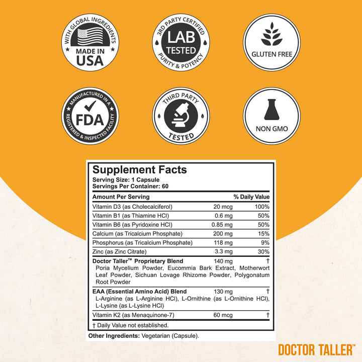 Doctor Taller, For Children (8+) & Teens, 60 Vegan Capsules - NuBest Nutrition®