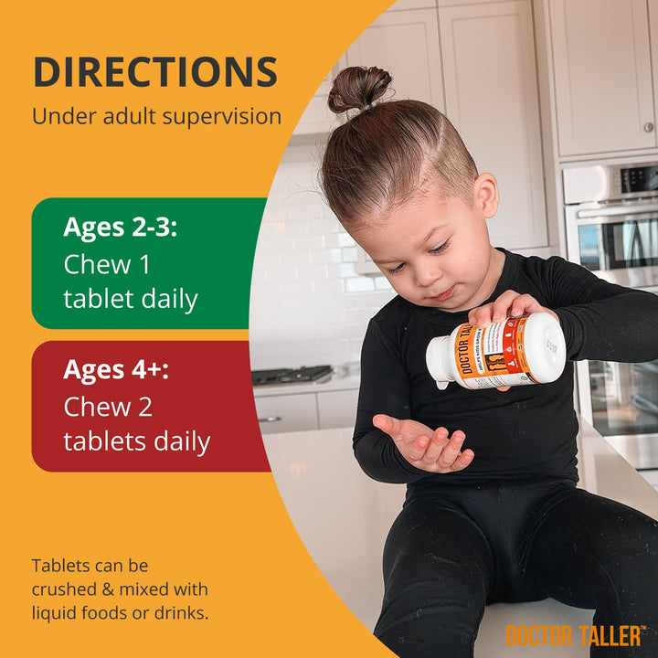 Doctor Taller Kids, Grape Multivitamins, Ages 2-9, 60 Vegan Chewables - NuBest Nutrition®