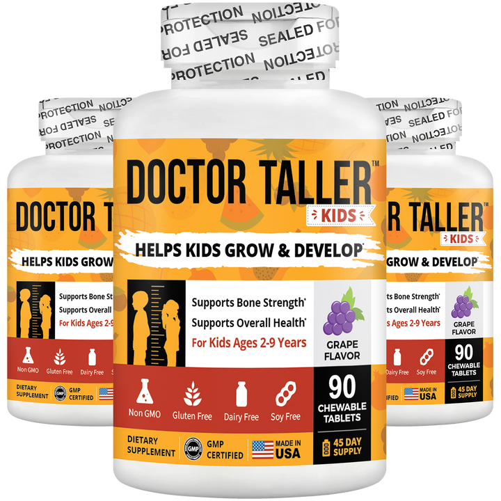 Doctor Taller Kids, Grape Multivitamins, Ages 2-9, 90 Vegan Chewables - NuBest Nutrition®